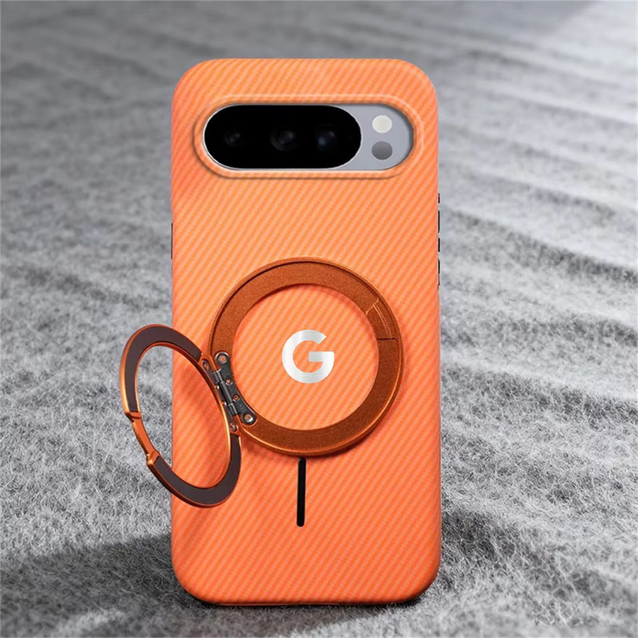 Business Schutzhülle für Google Pixel 10 Pro XL mit magnetischer Halterung und Carbon-Faser-Muster in Purple - Bild 2