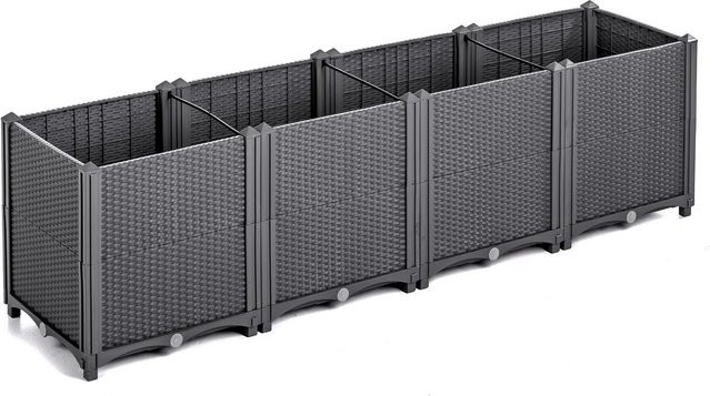 Pflanzkasten aus Polypropylen in Grau, B/T/H: 160 x 40 x 43 cm - Bild 1