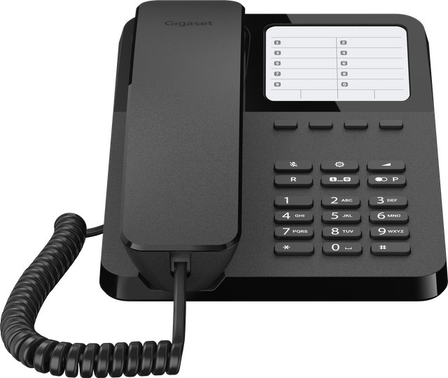 Gigaset DESK 400 Schnurgebundenes analoges Telefon in Schwarz, Hörgerätekompatibel - Bild 1