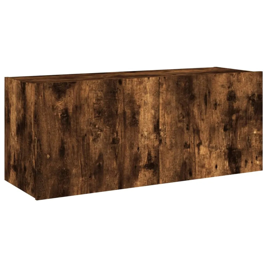 vidaXL TV-Wandschrank mit LED-Leuchten in Räuchereiche, modern, B/T/H: 100 x 35 x 41 cm - Bild 2