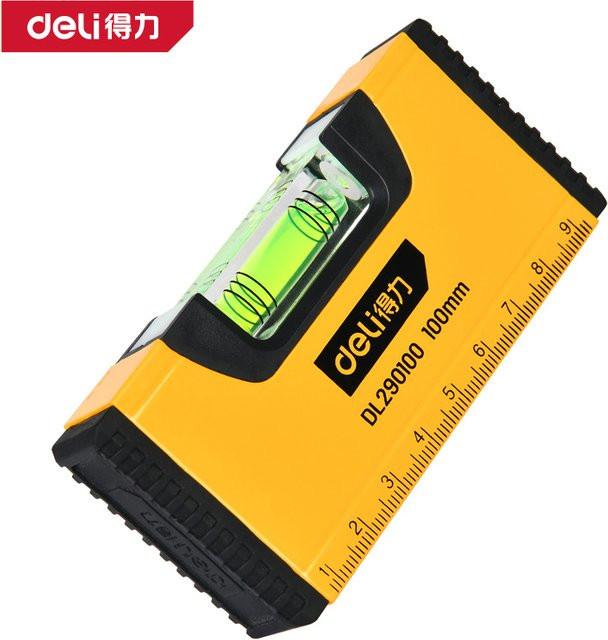 Mini-Wasserwaage Deli magnetisch gelb, Breite: 10 cm - Bild 1