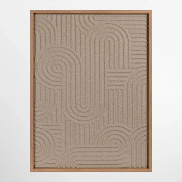 ArtUniverse Leinwandbild Modern Labyrinth Abstract in Braun und Beige, Breite: 60 cm, Höhe: 80 cm - Bild 1