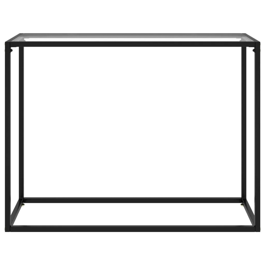 vidaXL Konsolentisch modern aus Hartglas und pulverbeschichtetem Stahl, transparent, B/T/H: 100 x 35 x 75 cm - Bild 2