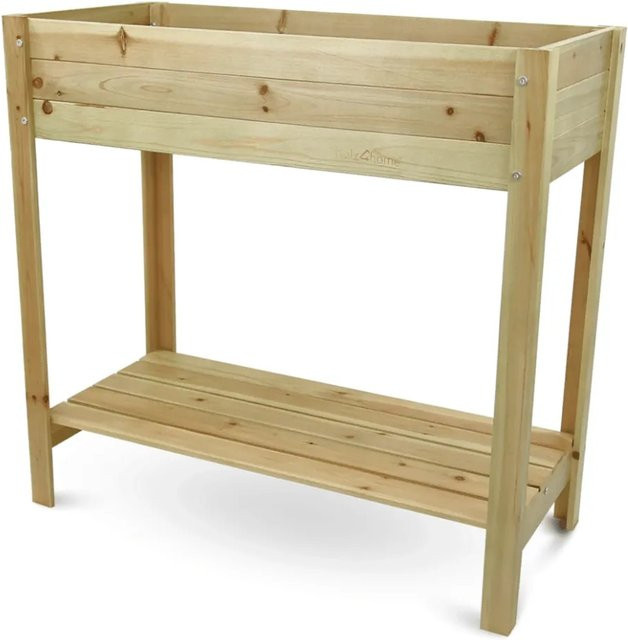 DELUKE Hochbeet KLEO aus Tannenholz in Braun für Balkon, Terrasse und Garten - Bild 1