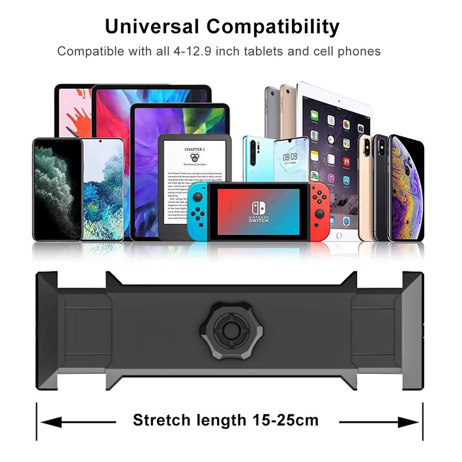 Hacrin Tablet-Ständerhalter für Bett, drehbarer verstellbarer Telefonständer für 4–12,9 Zoll iPad Pro, Samsung Tab und Xiaomi Pad, Farbe: Schwarz - Bild 2
