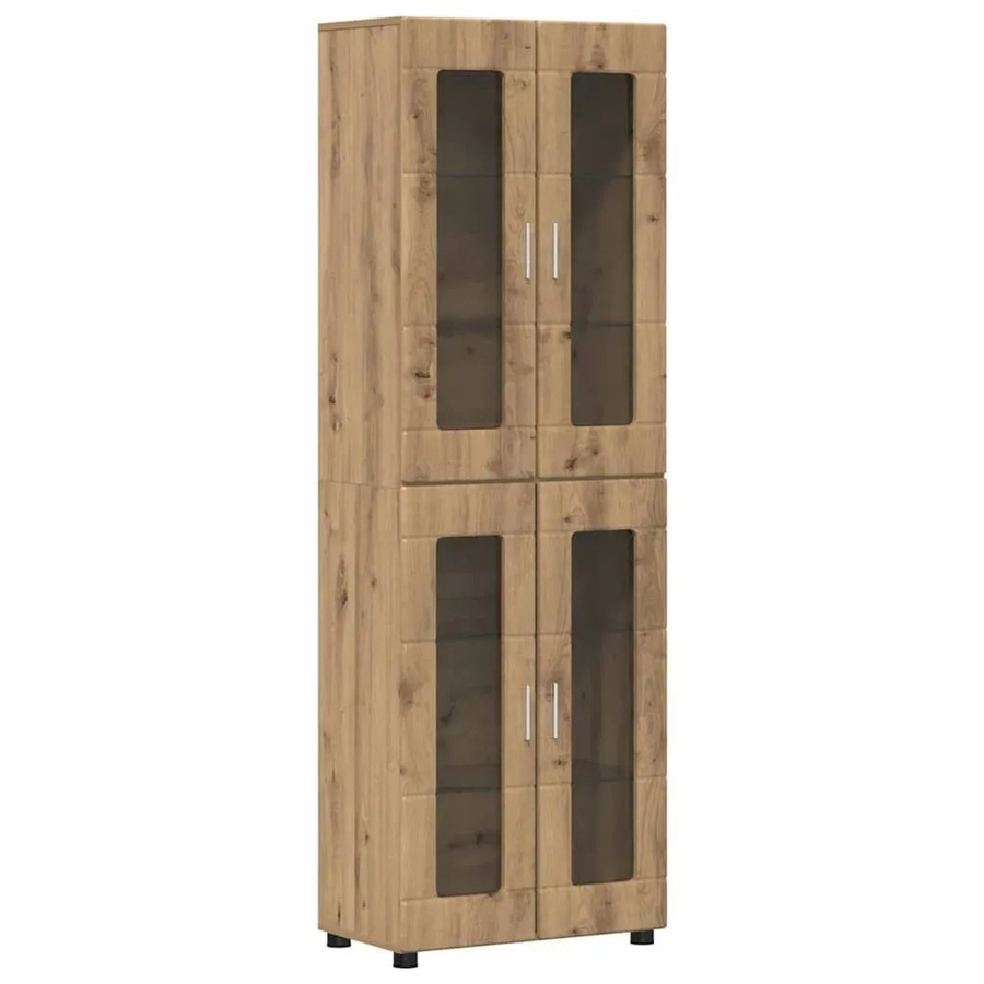 vidaXL Highboard FLORIN in Artisan-Eiche, modernes Sideboard mit Schranktüren für Wohnzimmer oder Homeoffice, B/T/H: 60 x 35 x 182 cm - Bild 2