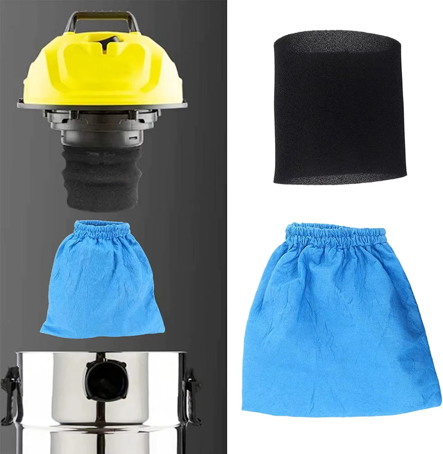 Karcher Textilfilterbeutel für Nass- und Trockenschaumfilter, Farbe: Blau, passend für MV1 WD1 WD2 WD3 Staubsauger - Bild 3