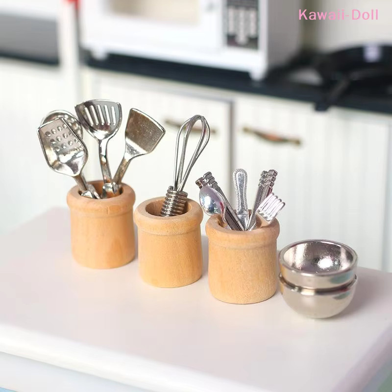 DIAPER&CORED Puppenhaus Kochgeschirr-Set, Miniatur-Küchenutensilien, Metall, Bunt / Mehrfarbig - Bild 2