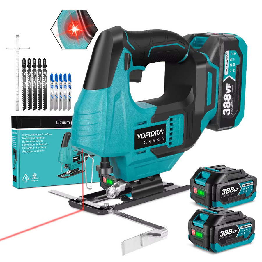 Yofidra Bürstlose Multifunktions-Stichsäge mit roter Linie für Holz und Rohre, kompatibel mit Makita 18V Akku - Bild 6