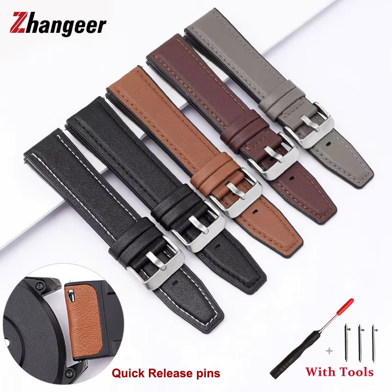 Zhangeer Uhrenarmband, TPU + Leder, wasserdicht, Unisex - Bild 2