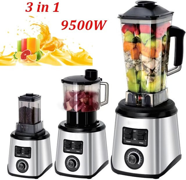 Lpnove 3in1 Multifunktionaler Mixer aus Edelstahl in Silber für Smoothies, Säfte und Eis - Bild 1