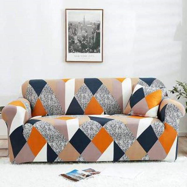 Super Stretch Sofabezug für 1-Sitzer, bedruckt, grau, Breite: 90-140 cm - Bild 1
