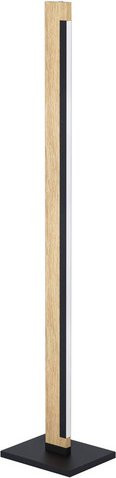 Eglo LED-Stehleuchte Camacho aus schwarzem Metall und naturfarbenem Holz, dimmbar - Bild 1