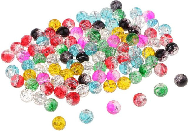Glasperlen, Abstandshalter, gelb, 8 cm, 100 Stück - Bild 1