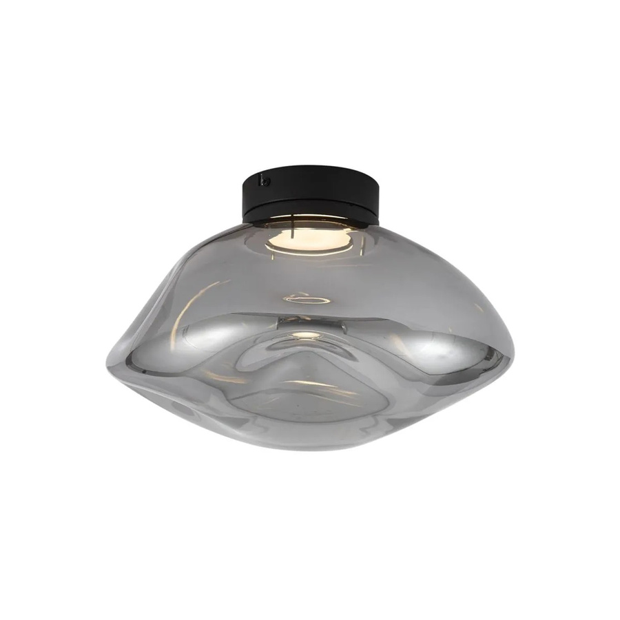 QAZQA Design Deckenleuchte Gemma in Schwarz mit Rauchglas, dimmbar - Bild 2