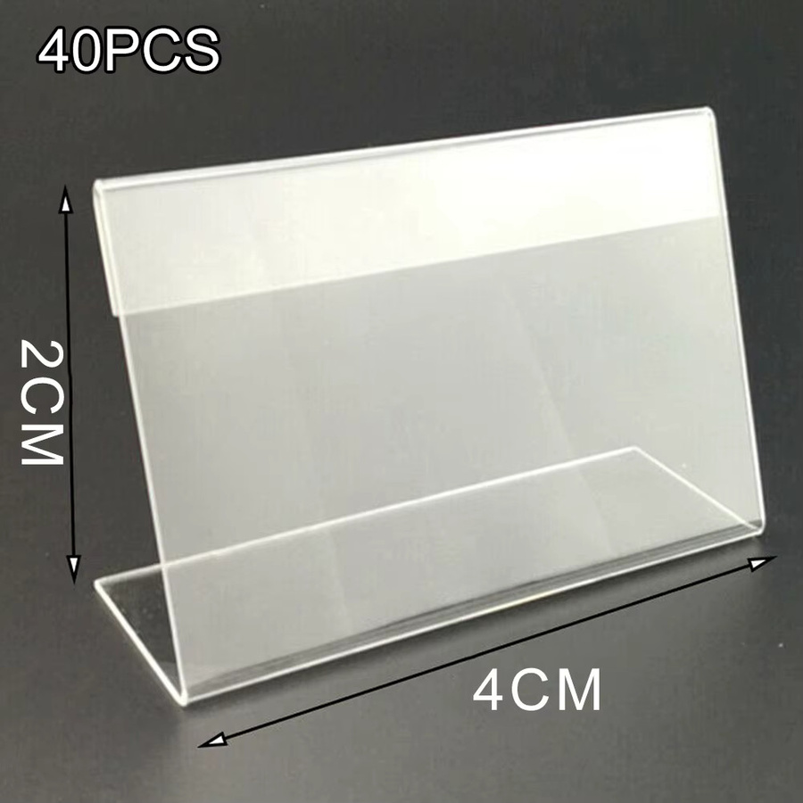 40er Set Mini Acryl Visitenkartenhalter und Etikettenständer in Transparent - Bild 5