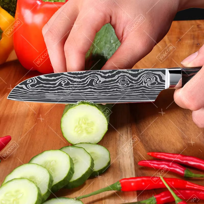 WXCOO Santokusmesser aus Edelstahl in Silber, 12,7 cm - Bild 3