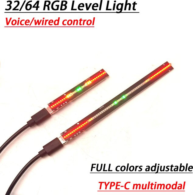 DYKBmetered LED Audio-Pegelanzeige mit Musik-Spektrum-Rhythmuslicht, RGB Atmosphärenlampe mit MIC Pickup und USB-Anschluss, Schwarz/Mehrfarbig - Bild 1