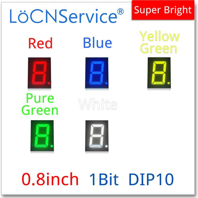LoCNService 30er Set 7-Segment Digital-Rohr LED-Display 0,8 Zoll in Grün (Gemeinsame Anode/Kathode) - Bild 1