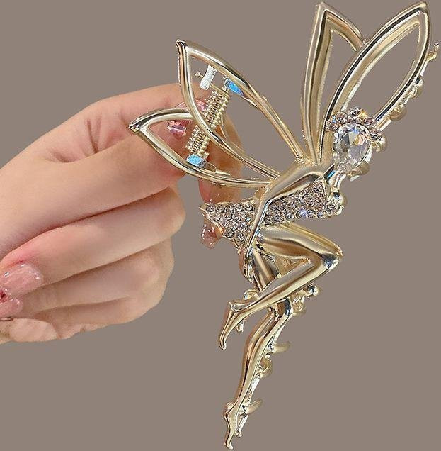 Haarklammer Elberta, Metall, Gold, Strass, Perle, Damen - Bild 1