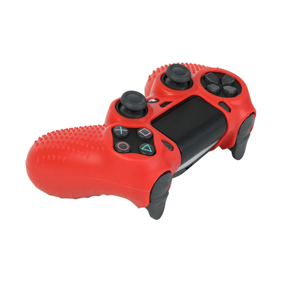 Silikon Soft Shell Schutzhülle für Sony PlayStation 4 PS4 Controller in Schwarz und Rot - Bild 1