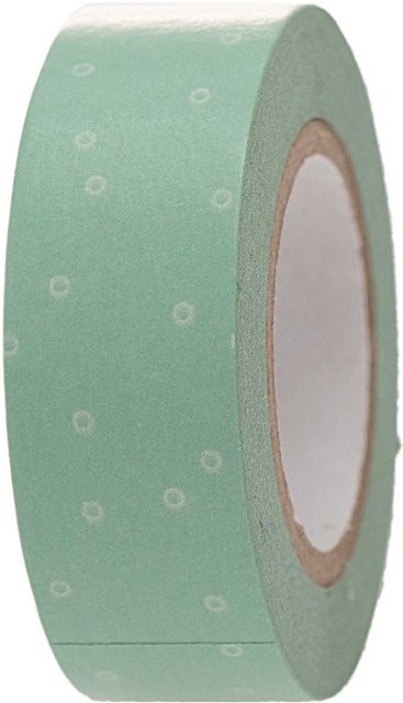 Rico Design Paper Poetry Washi Tape mit Punktmuster in Mint und Weiß, Breite: 1,5 cm, Länge: 10 m - Bild 1
