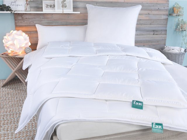 f.a.n. Frankenstolz Bettdecke Denver Steppbett mit Hollow-Fibre-Füllung, Weiß, B/T/H: 155 x 220 cm - Bild 1