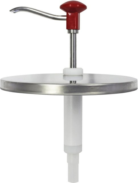 Schneider Druckknopf Dosierspender in Rot, Edelstahl und Weiß, Durchmesser: 22,5 cm, Höhe: 33 cm, 5000 ml - Bild 1