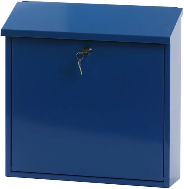 Wandbriefkasten Malagan von PROREGAL mit Zylinderschloss in Blau, H x B x T: 37 x 37 x 11,5 cm, Einwurfsöffnung 35,8 x 4 cm - Bild 1
