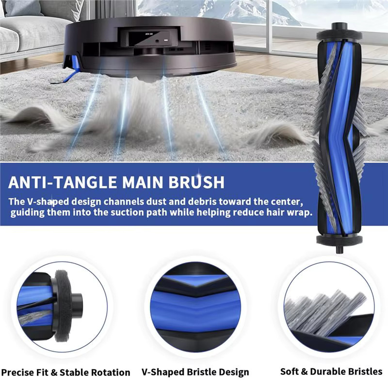 EMECE Zubehörset für Ecovacs Deebot X11 Omnicyclone mit Hauptseitenbürste, Rollenmopp, Schwammfilter, HEPA-Filter und 22 Teilen in Multicolour - Bild 3