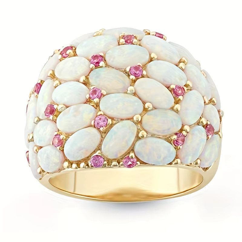 YoYo Ring, vergoldet, Opal, Damen, Vintage - Bild 3