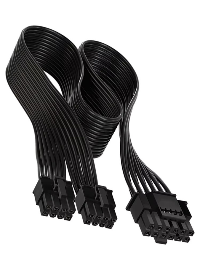 Corsair Premium PCIe 5.0 Gen 5 12V HPWR-Netzteilkabel in Schwarz für Typ-4-Netzteile mit Dual 8-Pin PCIe auf 12+4-Pin Anschluss - Bild 7