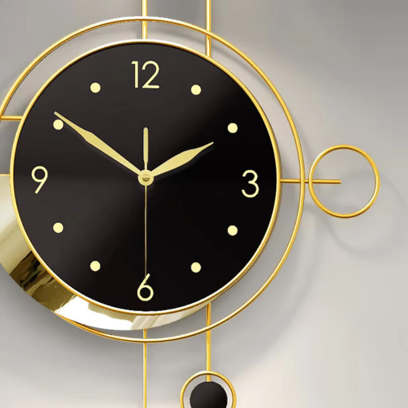 Moderne runde Wanduhr aus Metall in Gold, geräuschlose analoge Wanduhr für dein Wohnzimmer - Bild 2