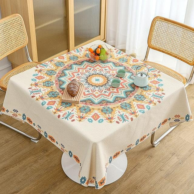 Boho Ethno Tischdecke von Your Warm Home in Beige, quadratisch, B/B: 85 x 85 cm - Bild 1