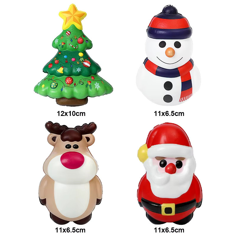 soulbao Weihnachts-PU-Squishy-Spielzeug, Weihnachtsmann, Rentier, 4-teiliges Set - Bild 5