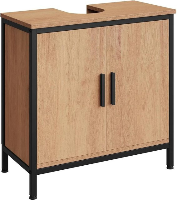 EUGAD Waschbeckenunterschrank Schwarz mit höhenverstellbaren Trennwänden B/T/H: 60 x 60 x 30 cm - Bild 1