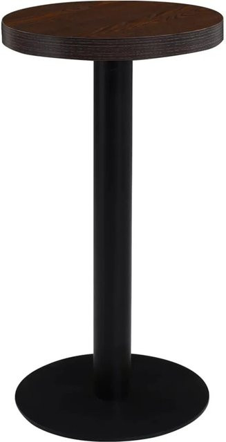 DELUKE Bistrotisch FLORI Rund aus MDF und Stahl, Farbe Dunkelbraun/Schwarz, Durchmesser: 40 cm, Höhe: 75 cm - Bild 1