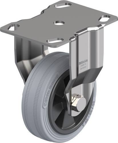 Blickle BKPXA-VPA 80G Bockrolle aus Edelstahl in Schwarz und Grau mit 80 mm Rad-Durchmesser und 80 kg Tragfähigkeit - Bild 1