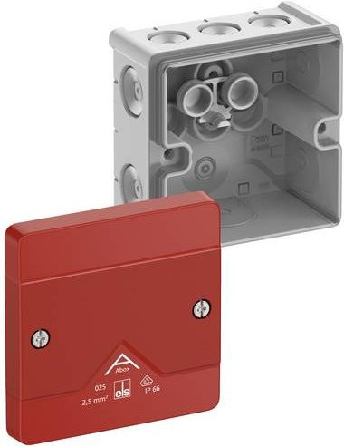 Spelsberg Abzweigkasten 80270001 in Grau und Rot mit IP66 Schutzart, L x B x H: 8,5 x 8,5 x 5,2 cm - Bild 1