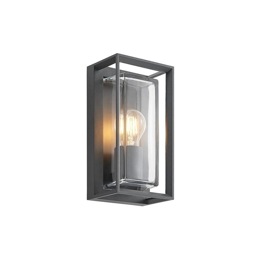 Arcchio Wandleuchte Außen Ismera Modern aus Aluminium in Alu-Grau, 1-flammig, E27, IP65, H: 25,5 cm, B: 15,0 cm, T: 11,5 cm - Bild 2
