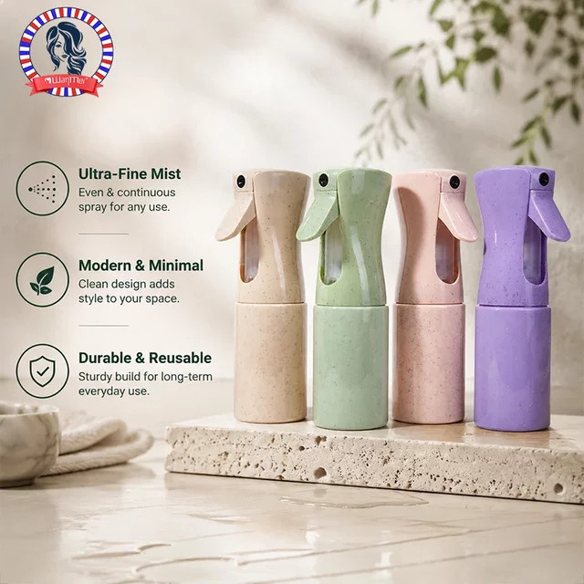 Sprühflasche für Shampoo, 150 ml, Weizenstroh-Material - Bild 1