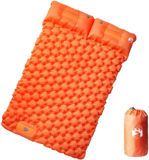 vidaXL Doppel-Isomatte mit Kissen selbstaufblasend Orange 4007100 - Bild 1
