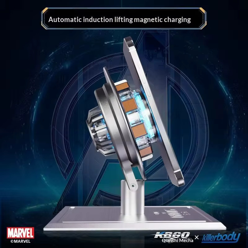 Killerbody Marvel Iron Man Arc Reactor Offiziell Lizenziertes 15W PD Kabelloses Magnetisches Schnell-Ladegerät mit Legierungsbasis - Bild 2