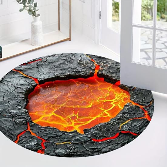 Home Textile Star 3D Loch Teppich mit realistischer Optik, runder Bereichsteppich aus Polyester, waschbar und rutschfest, Multicolour, Durchmesser: 40 cm - Bild 3