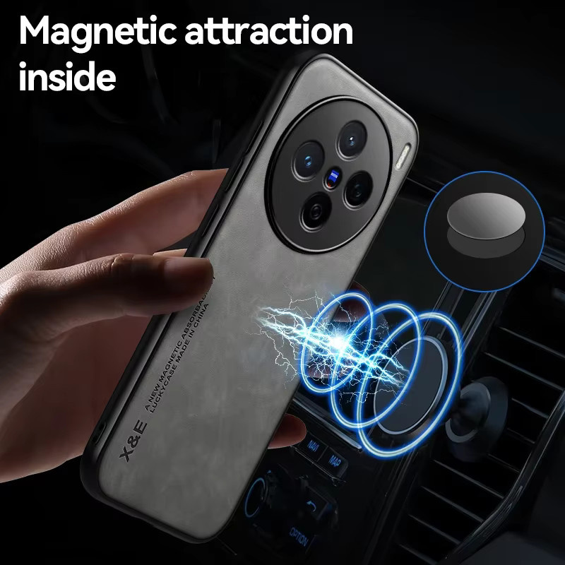 Stoßfeste Silikon-Leder Schutzhülle für VIVO X200 Pro, X200 Pro Mini und X200 in Grau - Bild 2