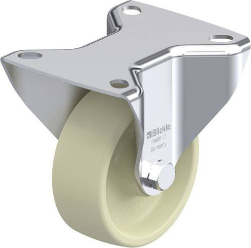 Blickle B-POH 81G Stahlblech-Bockrolle in Silber und Blau mit 80 mm Rad-Durchmesser und einer Tragfähigkeit von max. 215 kg - Bild 1
