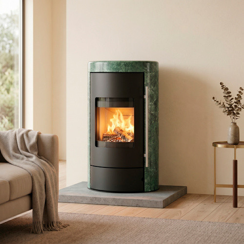 THERMIA Kaminofen Ignis Mass R1 aus Naturstein in Grün und Schwarz mit 8 kW Leistung - Bild 4