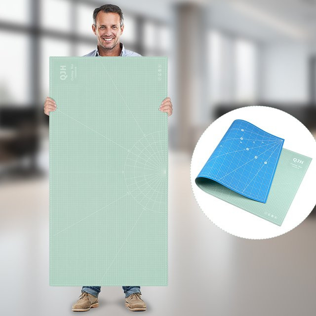 QJH Schneidematte aus PVC in Pink, doppelseitige Präzisionsschnittmatte für Basteln und DIY, B/T: 120 x 60 cm - Bild 1