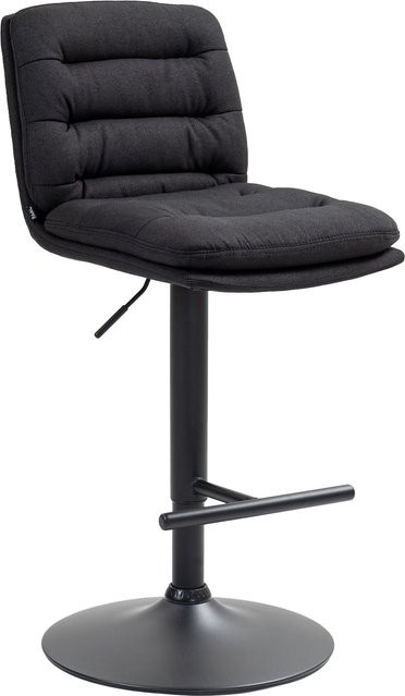 CLP Barhocker Damar mit Stoffbezug, höhenverstellbarer und drehbarer Barstuhl mit Rückenlehne und Fußstütze in modernem Design - Bild 1
