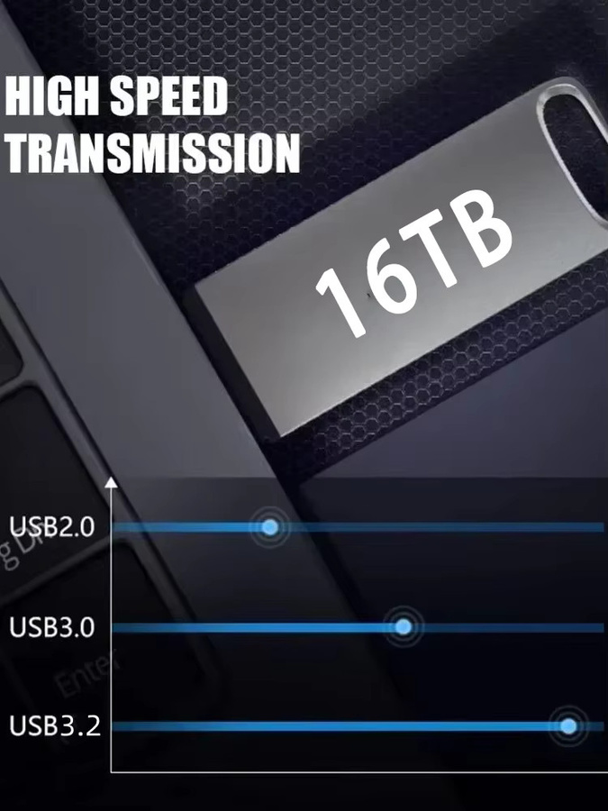 OnePlus USB-Stick mit 16 TB Speicherplatz, USB 3.2 Typ C, Hochgeschwindigkeits-USB-Speicher aus Metall in Rot - Bild 5